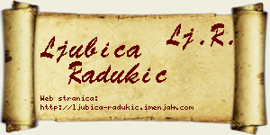 Ljubica Radukić vizit kartica
